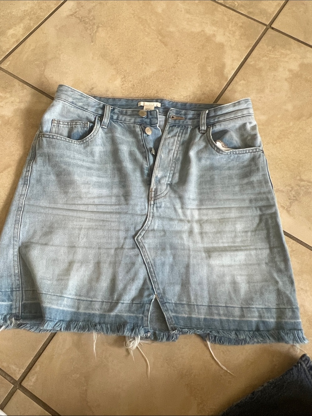 H&M Light Blue Washed Denim Mini Skirt